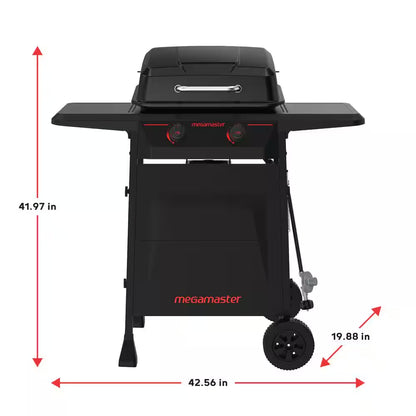 2-Burner Propane Gas Grill in Black