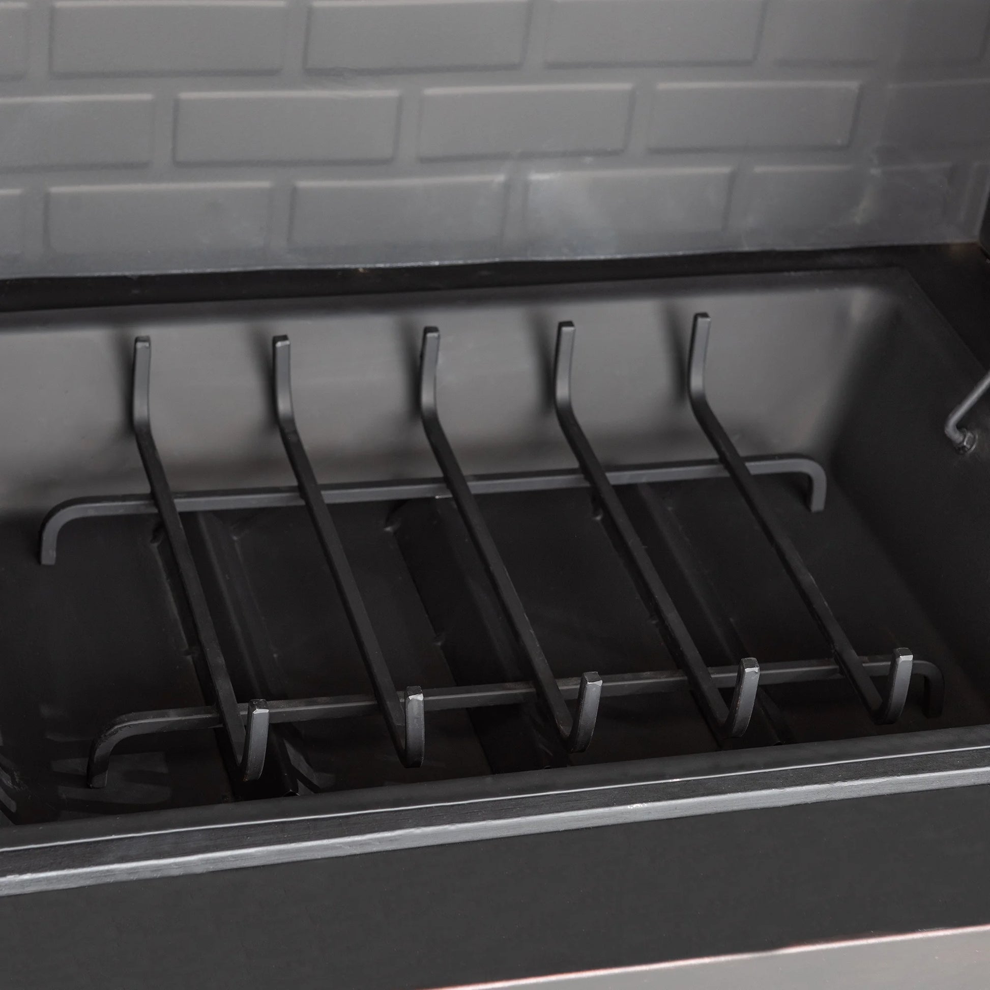 Outdoor 48 Inch Steel Wood Burning Stone Fireplace with Fire Poker and Removable Grate