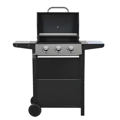 3 Burners Portable Propane Grill Barbecue Grill Stainless Steel Gas Grill in Black