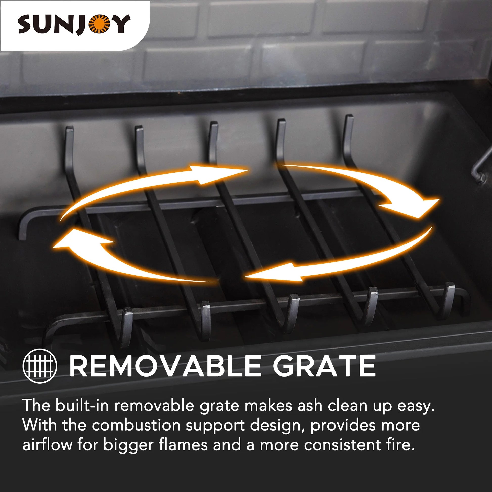 Outdoor 48 Inch Steel Wood Burning Stone Fireplace with Fire Poker and Removable Grate