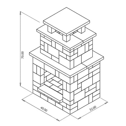 Bluestone Compact Outdoor Fireplace