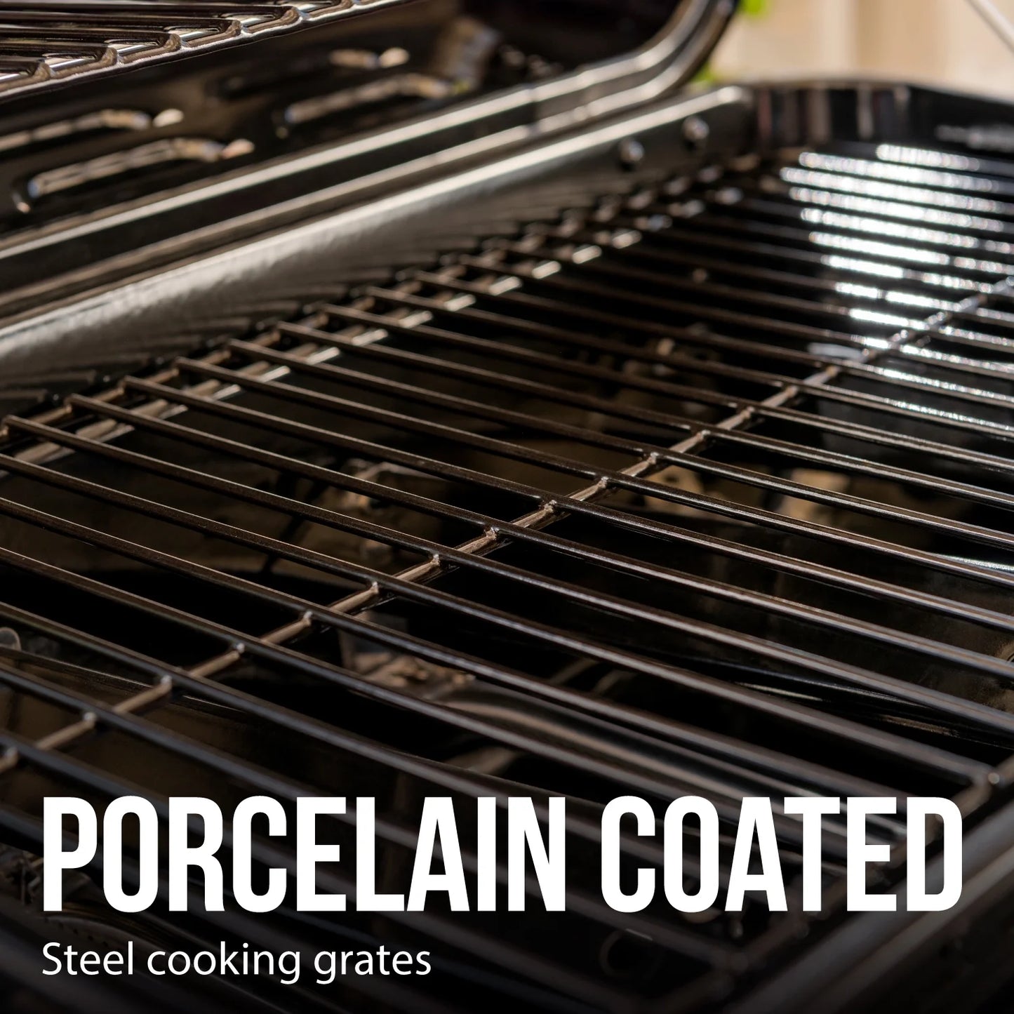 3-Burner Propane Gas Grill with Wheels and Side Shelves, Black