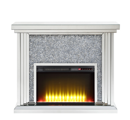 Noralie Mirrored & Faux Diamonds Fireplace