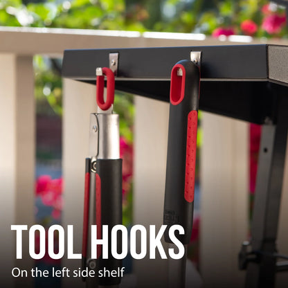 3-Burner Propane Gas Grill with Wheels and Side Shelves, Black