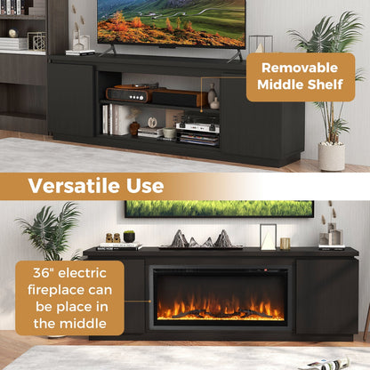 Fireplace TV Stand for TVs up to 80 Inch with 3 Adjustable Shelves
