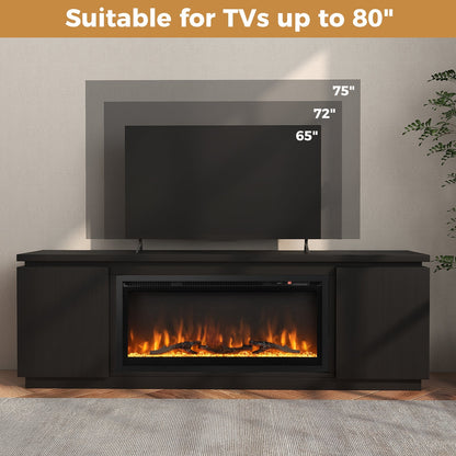 Fireplace TV Stand for TVs up to 80 Inch with 3 Adjustable Shelves