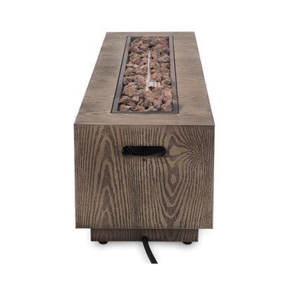 Alora 48-Inch Modern 50K BTU Outdoor Rectangular Propane Gas Fire Pit With Lava Rocks (SAK82521)