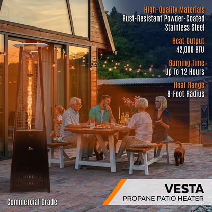 42,000 BTU Vesta Propane Tower Heater in Hammered Bronze