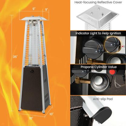 35'' Portable Tabletop Pyramid Patio Heater Steel Propane Gas 10000 BTU