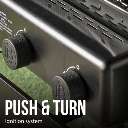 3-Burner Propane Gas Grill with Wheels and Side Shelves, Black