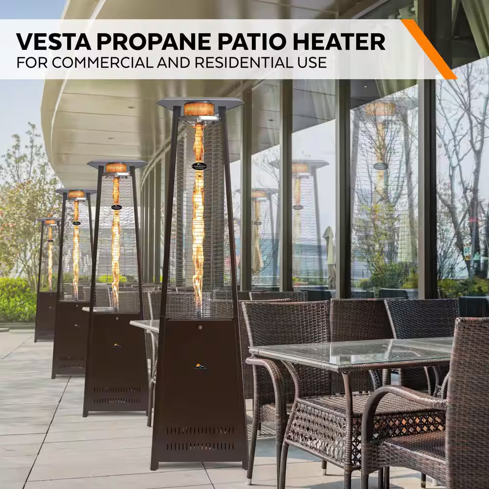 42,000 BTU Vesta Propane Tower Heater in Hammered Bronze