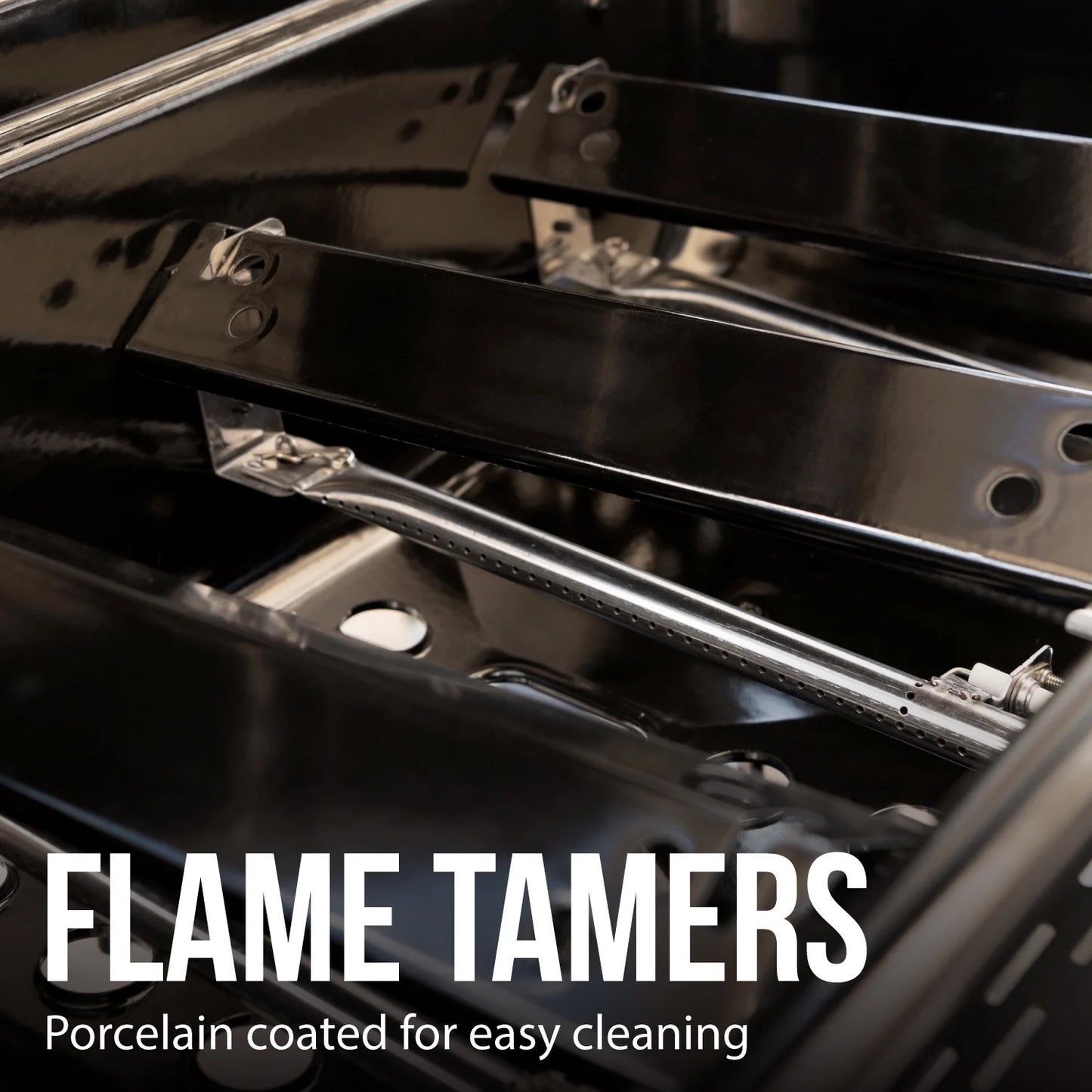 3-Burner Propane Gas Grill with Wheels and Side Shelves, Black