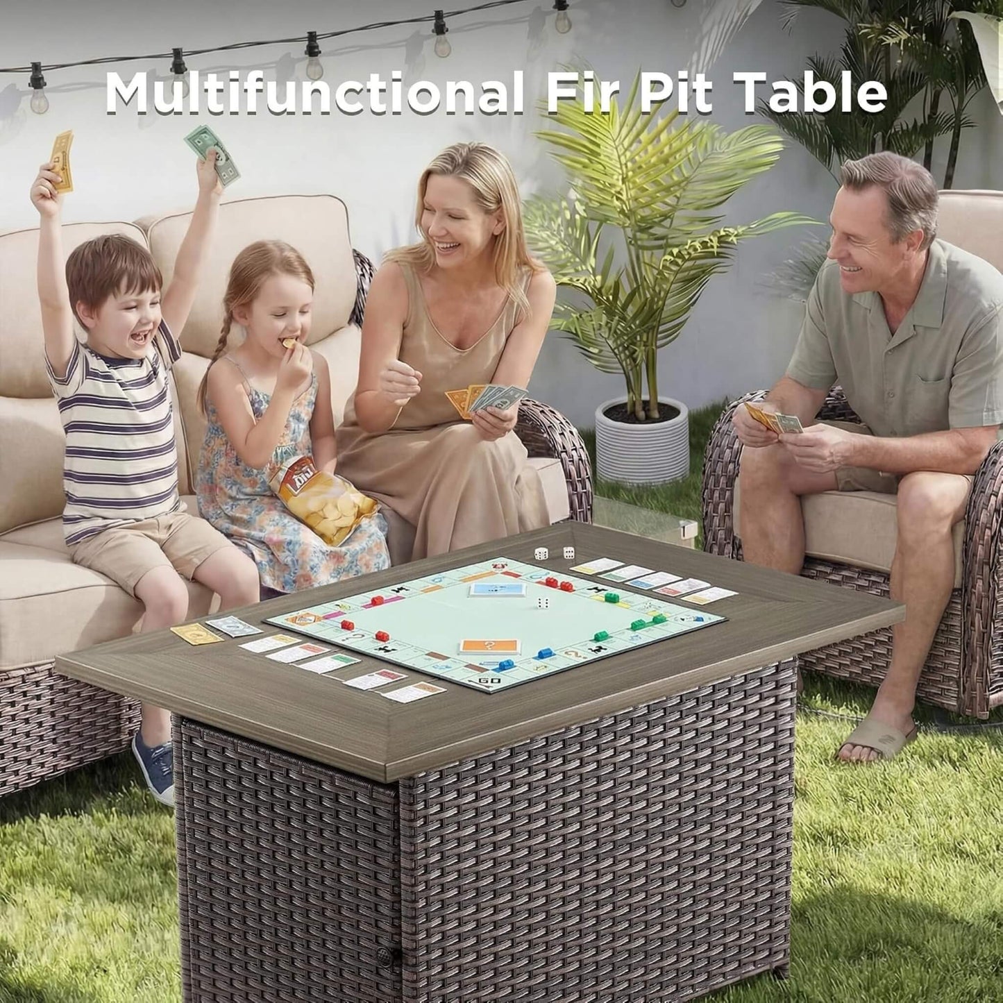 Alora Luxury 8-Piece All-Weather Patio Furniture Set With Fire Pit Table (SAK37512)