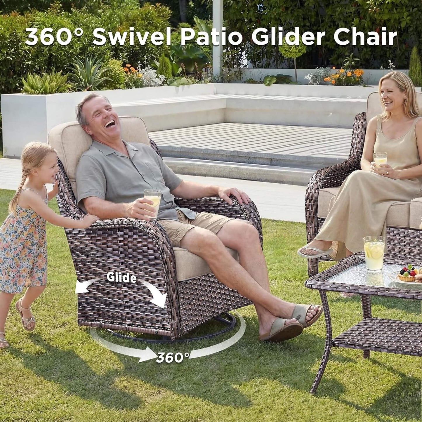 Alora Luxury 8-Piece All-Weather Patio Furniture Set With Fire Pit Table (SAK37512)