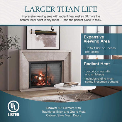 Majestic Biltmore Radiant 36-Inch Open Wood Burning Fireplace [SB60] (SAK13487)