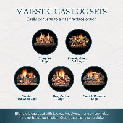 Majestic Biltmore 36-Inch Herringbone Pattern Open Wood-Burning Fireplace [SB60HB] (SAK62147)