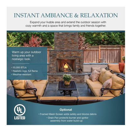 Majestic Courtyard 55K BTU 36-Inch Traditional Outdoor Natural Gas Fireplace (No Refractory) [ODCOUG-36NR] (SAK74218)