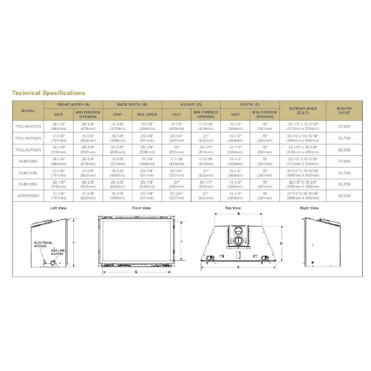 Majestic Trilliant 25-Inch Direct Vent Gas Fireplace Insert [TRILLIANT25IN] (SAK95713)