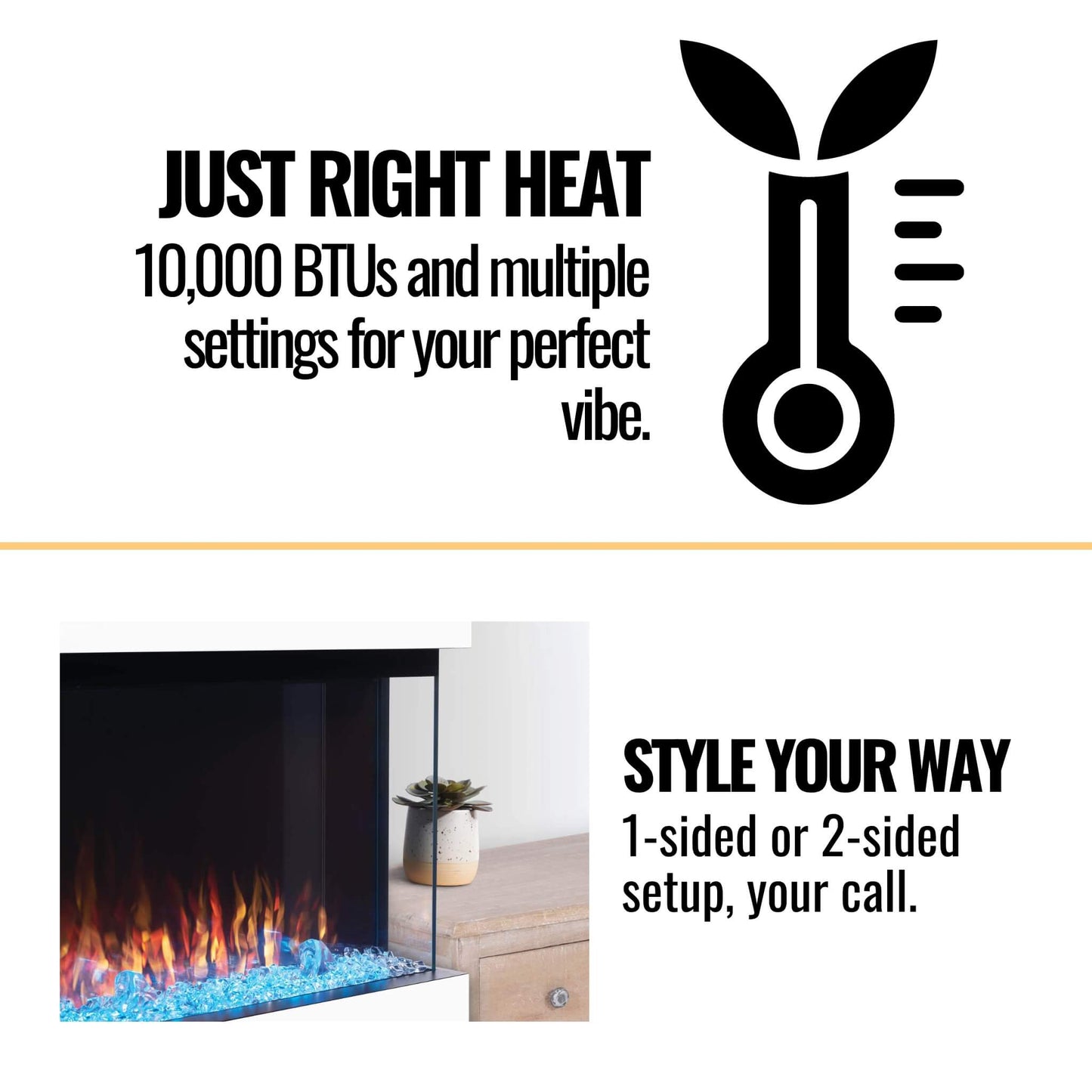 Napoleon Trivista 3-Sided Built-In Electric Linear Fireplace [NEFB50H/60H-3SV] (SAK32567)