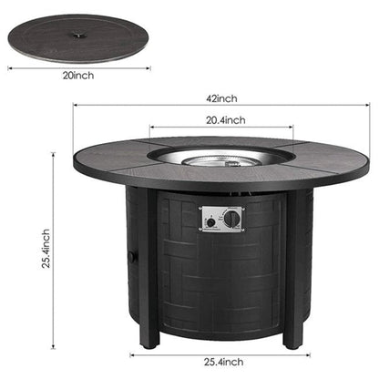 Alora Premium 42-Inch Outdoor 50K BTU Propane Patio Gas Fire Pit Coffee Table W/ Cover (SAK95331)